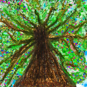 "Love is not seen, it has to be felt" is a digital art. To clarify, It is a digital painting of a tree. The tree has a very tall trunk.